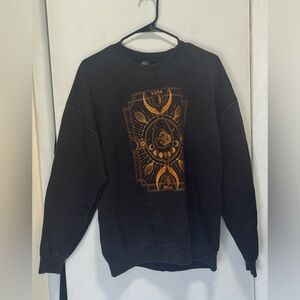 Sweet Claire Black Crewneck Sweatshirt with Gold Luna Graphic